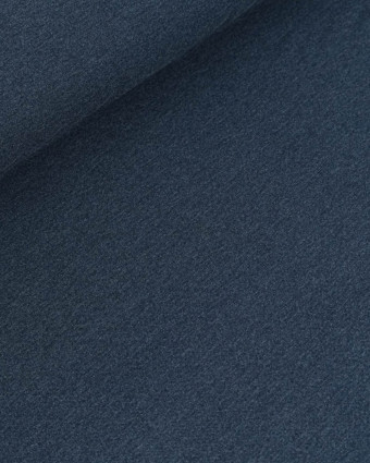 Tissu polo maille piquée bleu jean - Mercerine
