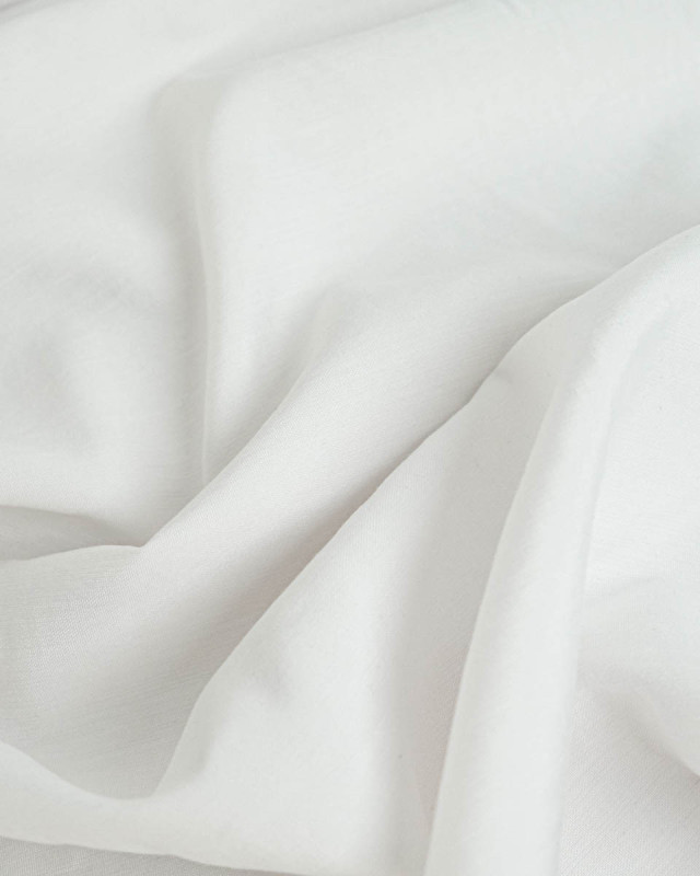 Tissu Viscose Effet Tencel Blanc Cassé - Mercerine