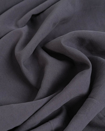 Tissu Viscose Effet Tencel Gris Foncé - Mercerine