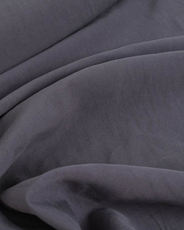 Tissu Viscose Effet Tencel Gris Foncé - Mercerine