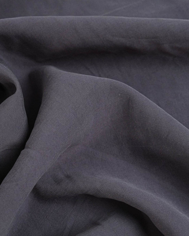 Tissu Viscose Effet Tencel Gris Foncé - Mercerine