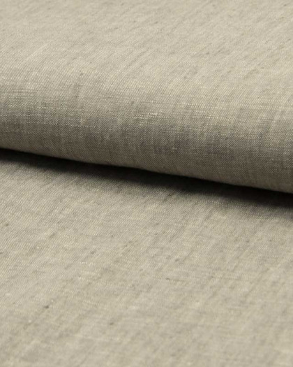 Tissu lin chiné kaki - 10cm