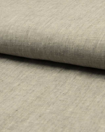 Tissu lin chiné kaki - 10cm