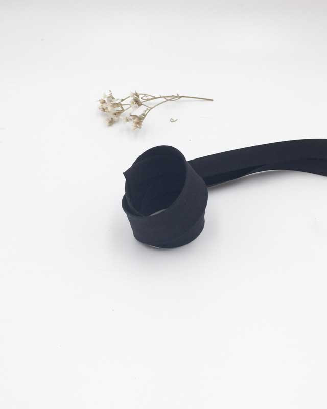 Biais coton Bio noir 20mm - Mercerine