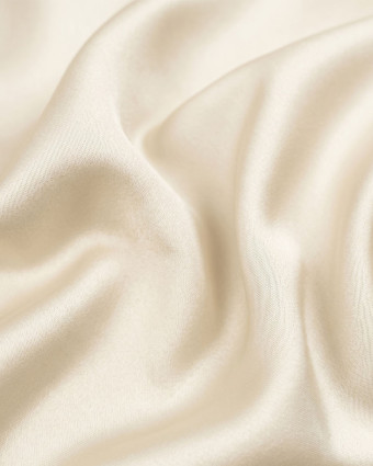 Tissu Satin Microfibre Uni Duchesse Ecru - Mercerine