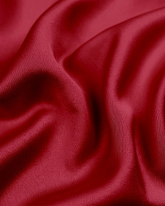 Tissu Satin Microfibre Uni Duchesse Carmin - Mercerine