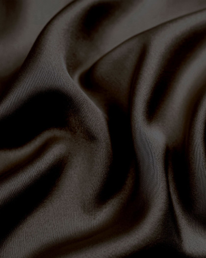 Tissu Satin Microfibre Uni Duchesse Noir - Mercerine