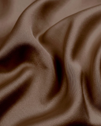 Tissu Satin Microfibre Uni Duchesse Chocolat - Mercerine