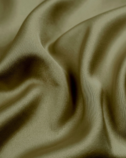 Tissu Satin Microfibre Uni Duchesse Olive - Mercerine