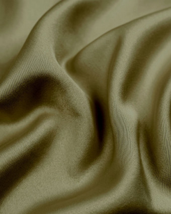 Tissu Satin Microfibre Uni Duchesse Olive - Mercerine