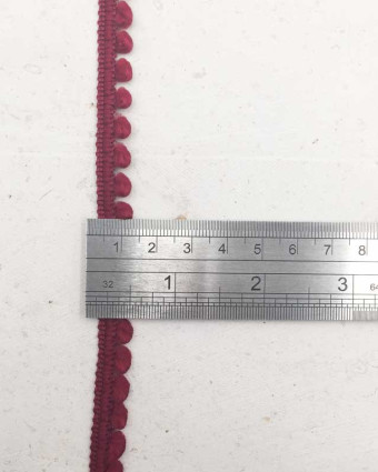 Galon mini pompon rouge bordeaux