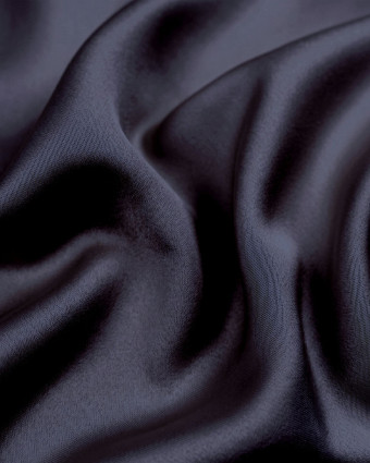Tissu Satin Microfibre Uni Duchesse Marine - Mercerine