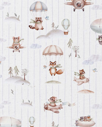 Tissu Coton Imprimé Animaux Aviateurs - Mercerine