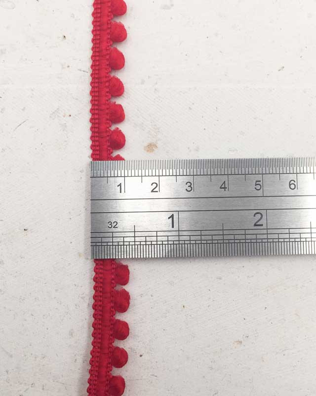 Galon mini pompon rouge x1m