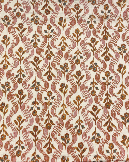 Tissu Double Gaze Vague de Fleurs Ecru - Mercerine