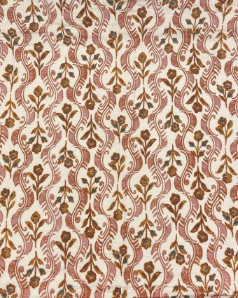 Tissu Double Gaze Vague de Fleurs Ecru - Mercerine