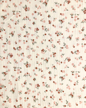 Tissu Double Gaze Petites Fleurs Romantiques - Mercerine