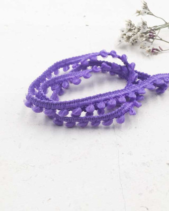 Galon mini pompon violet x1m