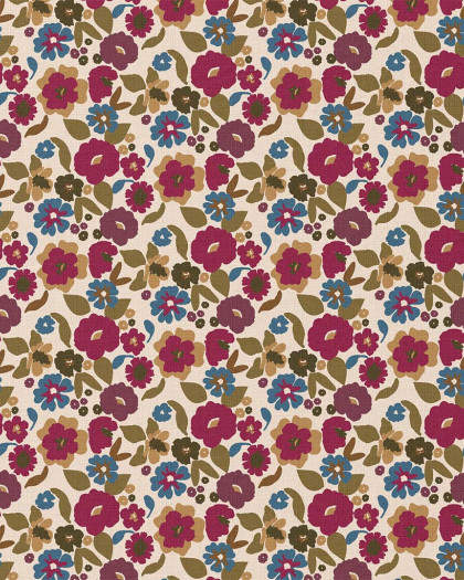 Tissu Coton Motif Jany Ecru - Mercerine