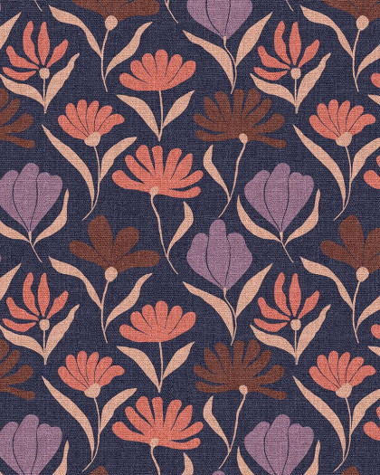 Tissu Coton Motif Reine Bleu Rouge - Mercerine