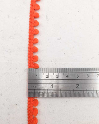 Galon mini pompons orange au mètre - Mercerine