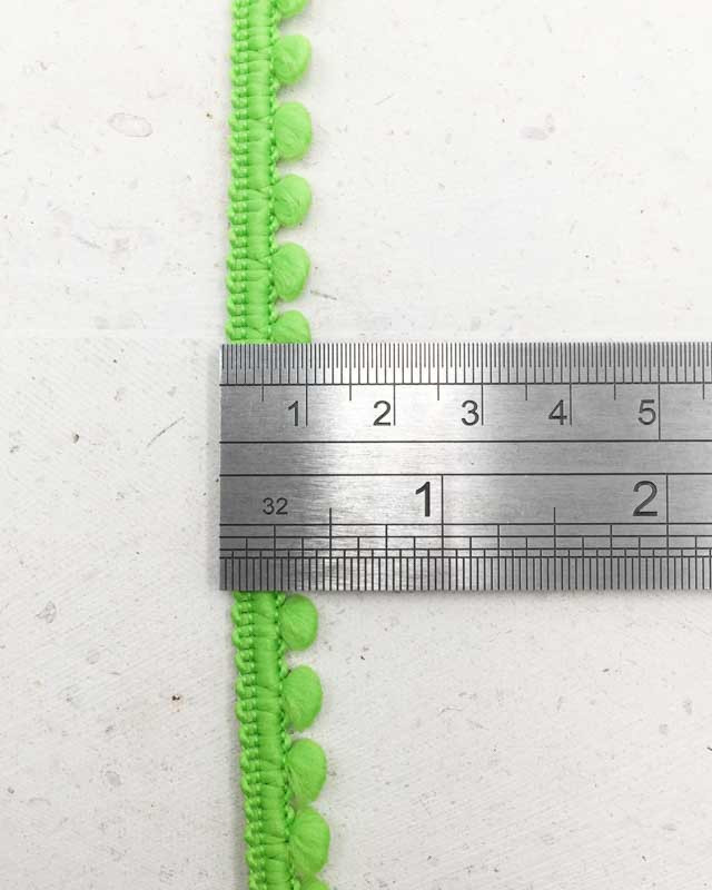 Galon mini pompon vert pomme x1m