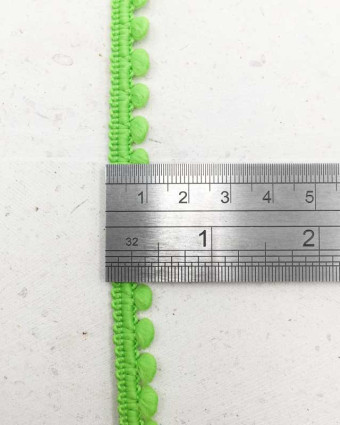 Galon mini pompon vert pomme x1m