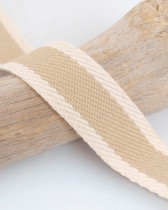 Sangle Coton Effet Lin Rayures Naturel
