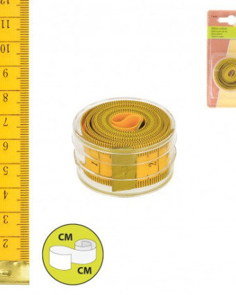 Metre Ruban Boite Ronde Jaune - 1,50m - Mercerine