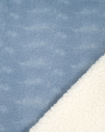 Tissu Denim Envers Sherpa Montana Bleu - Mercerine