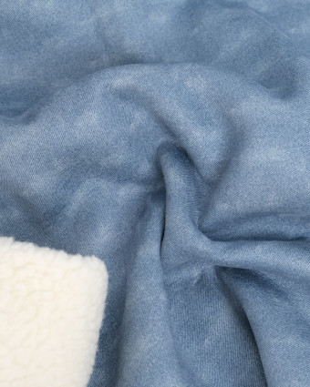 Tissu Denim Envers Sherpa Montana Bleu - Mercerine