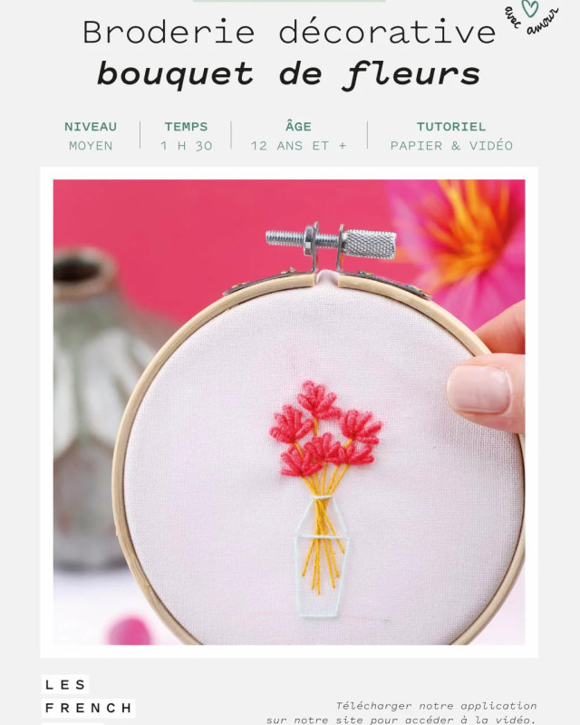 Kit French'Kit créatif broderie - Bouquet de fleurs - Mercerine