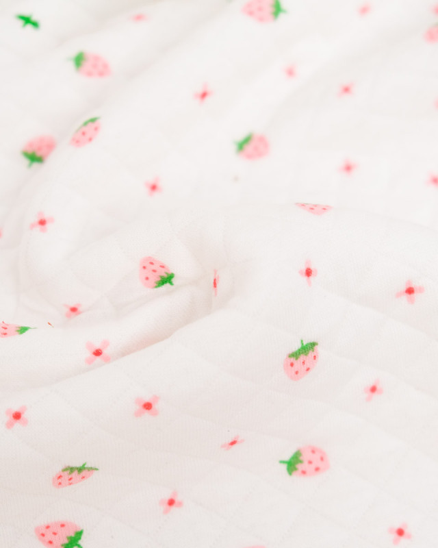 Jersey Matelassé Imprimé Mimi La Fraise - Mercerine