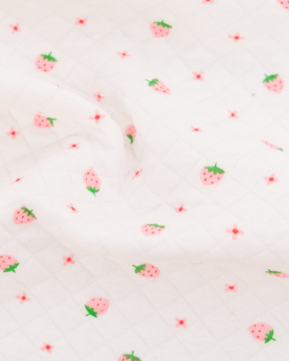 Jersey Matelassé Imprimé Mimi La Fraise - Mercerine