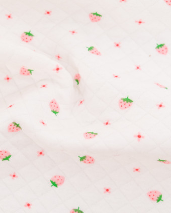 Jersey Matelassé Imprimé Mimi La Fraise - Mercerine