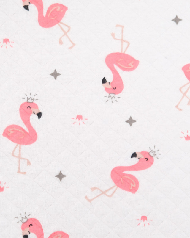 Jersey Matelassé Imprimé Rosy Le Flamand - Mercerine