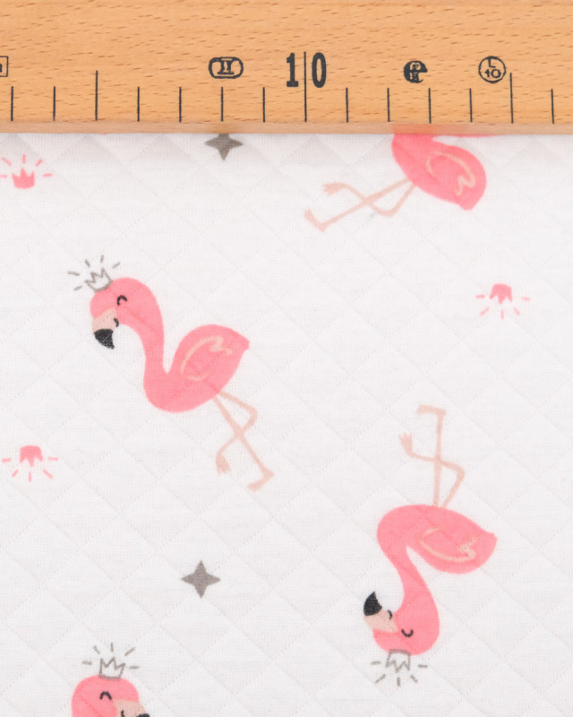 Jersey Matelassé Imprimé Rosy Le Flamand - Mercerine