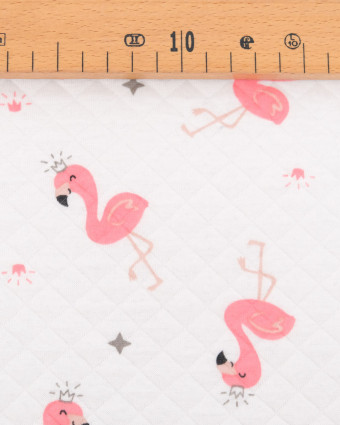 Jersey Matelassé Imprimé Rosy Le Flamand - Mercerine