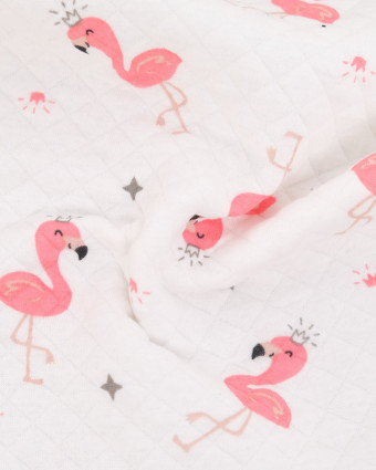 Jersey Matelassé Imprimé Rosy Le Flamand - Mercerine