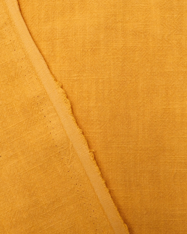 Tissu au mètre : Lin lavé Safran - Mercerine