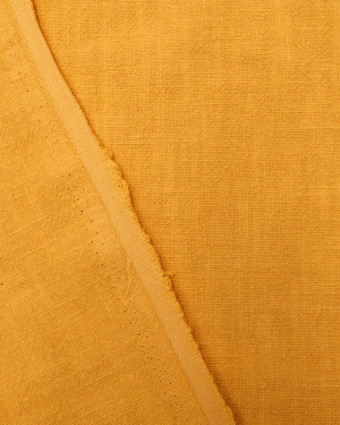 Tissu au mètre : Lin lavé Safran - Mercerine