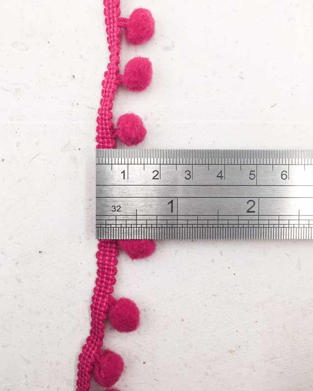 Galon pompon rose fuschia x1m - Mercerine