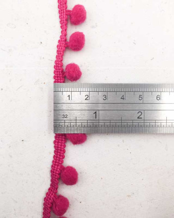 Galon pompon rose fuschia x1m - Mercerine