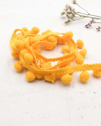 Galon pompon jaune x1m