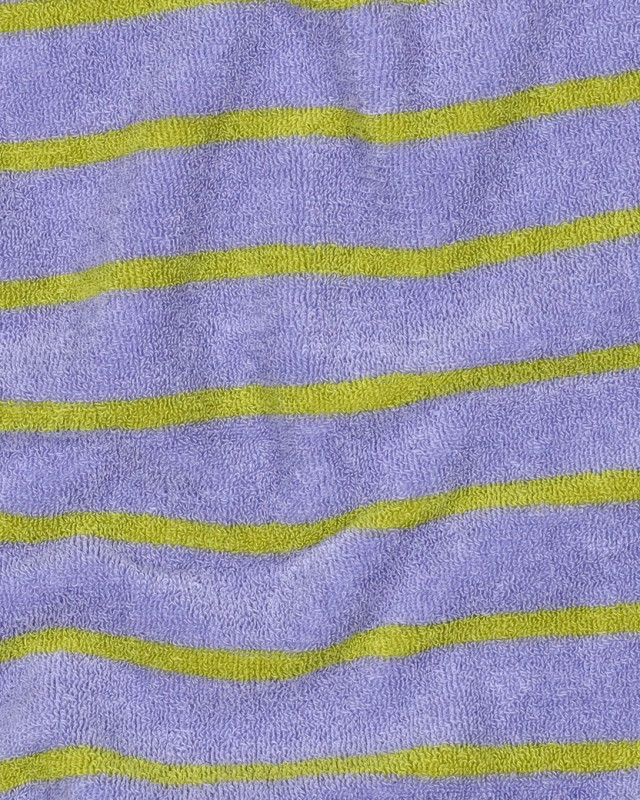 Jersey Mini Eponge à Rayures Lilas et Citron Vert - Mercerine