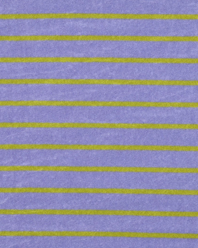 Jersey Mini Eponge à Rayures Lilas et Citron Vert - Mercerine