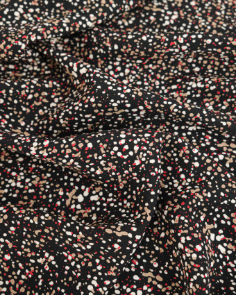 Tissu imprimé pois organique fond noir - Mercerine
