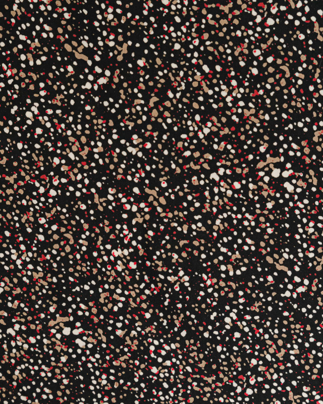 Tissu imprimé pois organique fond noir - Mercerine