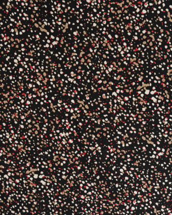 Tissu imprimé pois organique fond noir - Mercerine