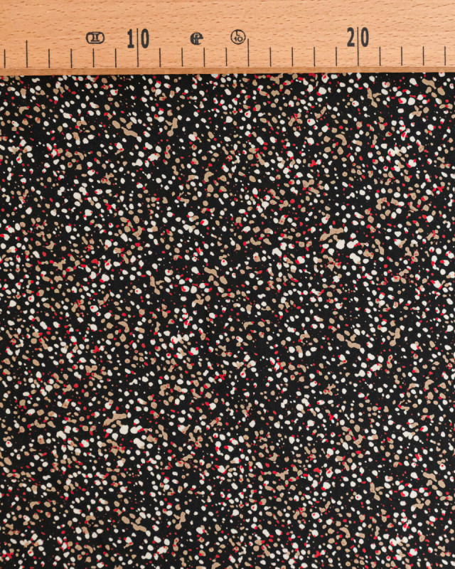 Tissu imprimé pois organique fond noir - Mercerine